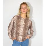 Refined Department T-shirt Jody Ladies Knitted Leopard Ls R2407814435 850 Panterprint Dames