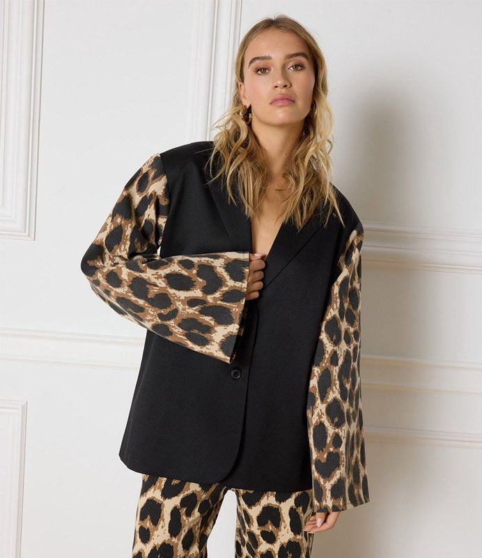 Refined Department - Suki - Blazer - Veelkleurig - Luipaardprint