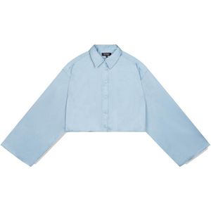 Refined Department - Avery - Blouse - Licht Blauw - Satijnen Stof