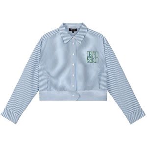 Refined Department Blauw Gestreepte Crop Top - Damesmode