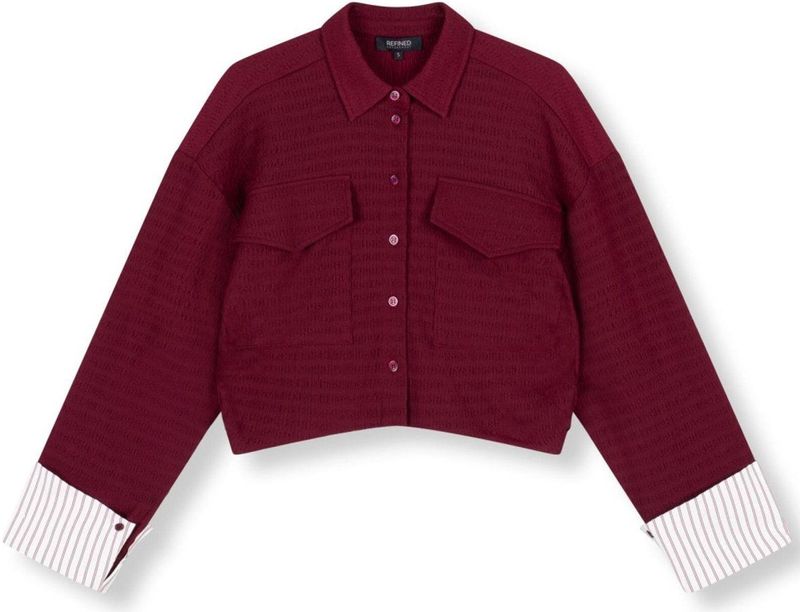 Refined Department - Blouse Lylou - Bordeaux - Relaxed Cropped