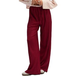 Refined Department - Broek Mara - Bordeaux - Knitted Relaxed Wide Pants