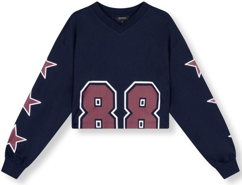 Refined Department - Top Lange Mouw - Donker Blauw - R2509810759