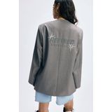 Refined Department - Mea Collarless Blazer - Antraciet - Dames