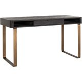 Richmond - Bureau - Zwart - Eikenhout/Metaal - 140x60x76,5cm