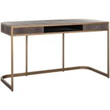 Richmond - Classio Bureau - Zwart - Metaal/PU Leer - 140x60x77cm