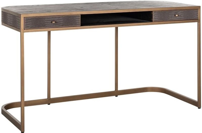 Richmond - Classio Bureau - Zwart - Metaal/PU Leer - 140x60x77cm