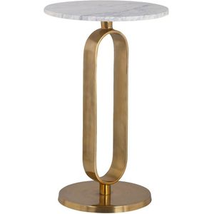 Richmond Bijzettafel Celine Goud - Marmer/Metaal - 61x40cm