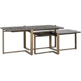 Richmond Salontafel Sterling Set Van 2 Glas Rechthoekig Zwart - Metaal/Glas - 110x65x40cm