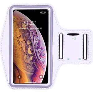 Sportarmband - Geschikt voor: Samsung Galaxy A23 / A24 / A25 hoesje - Sportband - Hardloop armband - Sport armband - Hardloop houder - Wit