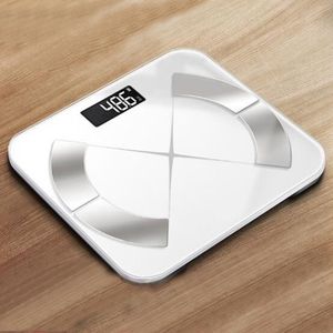 Slimme Personenweegschaal met Volledig Lichaamsanalyse en Vetpercentage - Digitale Weegschaal - Smart BMI BMR, spiermassa - Wit