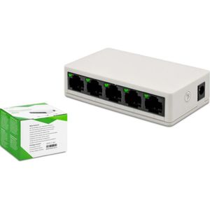 Netwerk Switch – Internet Kabel Hub - 5 Poorten Verdeler - Internet Switch - Internet Kabel RJ45 splitter