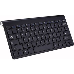 Draadloos Toetsenbord (QWERTY) Keyboard Wireless Universeel Draadloos Bluetooth - Toetsenbord Geschikt voor: Smart TV Box / Tablet / Computer Laptop (Windows) PC / Apple Mac / iPad / Samsung / iPhone / Macbook / iMac / Android - zwart