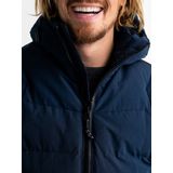 Petrol Industries - Heren Gevoerde Puffer - Blauw - Gevuld met 100% Gerecycled Polyester - Vaste Capuchon