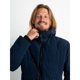 Petrol Industries - Heren Gevoerde Puffer - Blauw - Gevuld met 100% Gerecycled Polyester - Vaste Capuchon