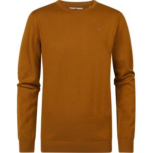 Petrol - Gebreide Trui - Oker - Katoen/Acryl