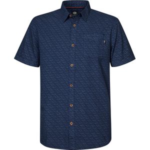 Petrol Industries - Heren All-over Print Overhemd Sunsea - Blauw - Maat M