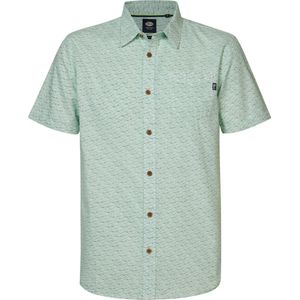 Petrol Industries - Heren Overhemd Sunsea - Groen - 100% Katoen - Korte Mouwen