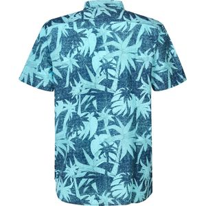 Petrol Industries - Heren Tropisch Overhemd Sandy beach - Blauw