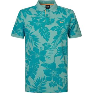 Petrol Industries - Heren All-over Print Polo Verdant - Blauw
