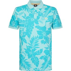 Petrol Industries - Heren All-over Print Polo Verdant - Blauw
