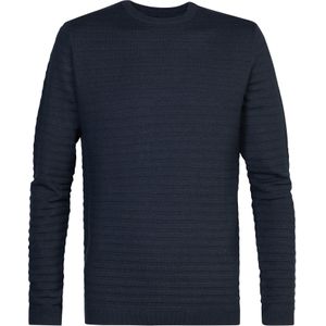 Fijngebreide Trui - Ronde Hals - Gestreept Design - 50% Viscose, 28% Polyester, 22% Polyamide