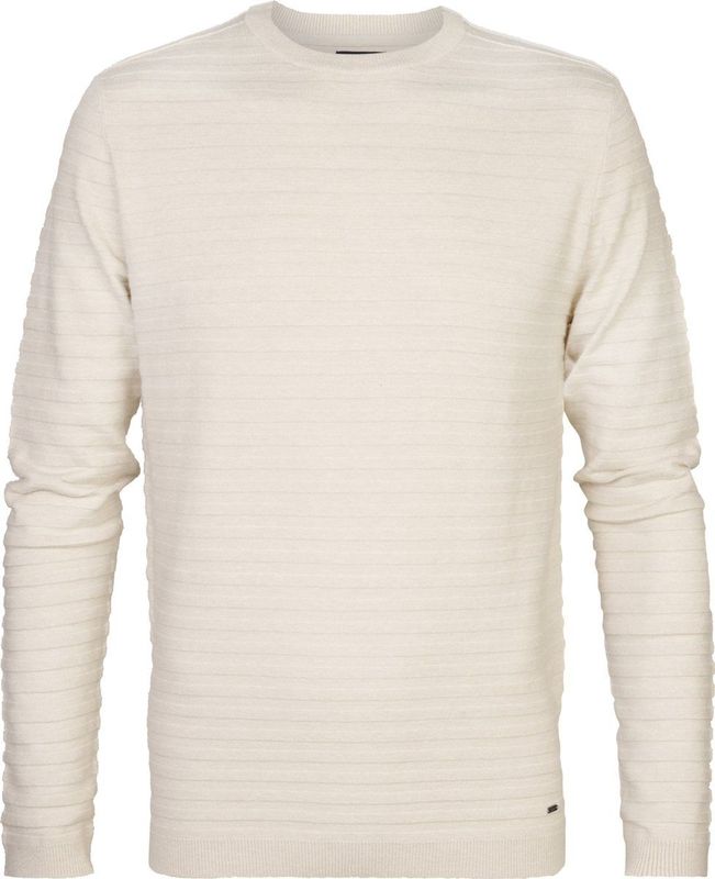 Petrol Industries - Fijngebreide Trui Adak - Beige - XXXL - Gebreide Truien