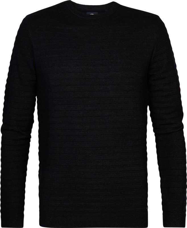 Fijngebreide Trui - Ronde Hals - Gestreept Design - 50% Viscose, 28% Polyester, 22% Polyamide