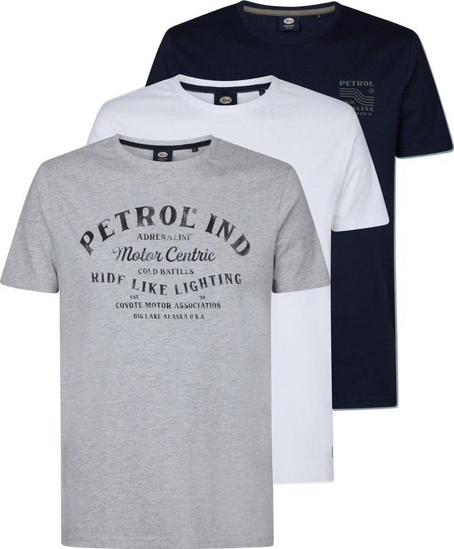 Petrol Industries - Heren 3-pack Artwork T-shirts Muir