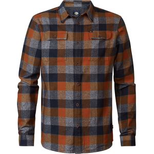 Petrol Industries - Heren Geruit Overhemd Katmai - Bruin - Maat S