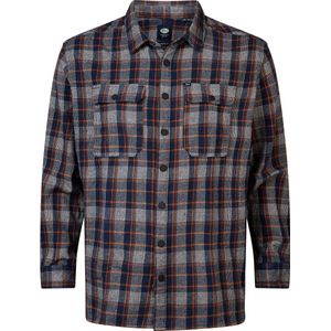 Petrol Industries - Plus Size Geruit Overhemd Southeast - Blauw - 3XL - Plus Size