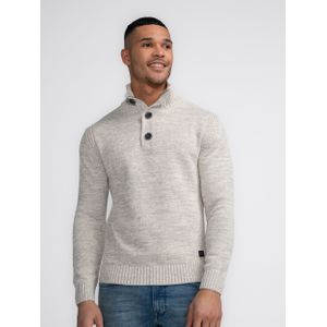 Trui met opstaande kraag met knopen PETROL INDUSTRIES. Katoen materiaal. Maten L. Beige kleur
