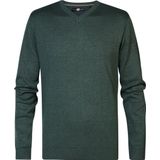 Petrol Industries - Atka - Fijngebreide V-hals Trui - Groen