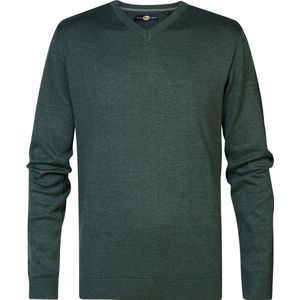 Petrol Industries - Atka - Fijngebreide V-hals Trui - Groen