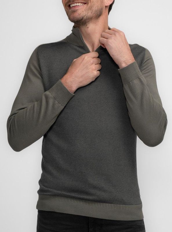 Petrol Ind. Half-zip Pullover - Kleur - Materiaal