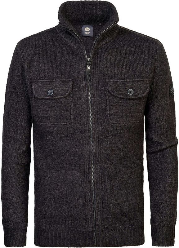 Petrol Industries - Heren Gebreid Vest Sitka - Zwart