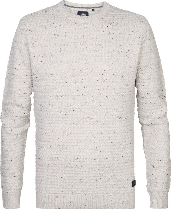 Petrol Industries - Heren Gebreide Kabel Trui Talkeetna - Wit