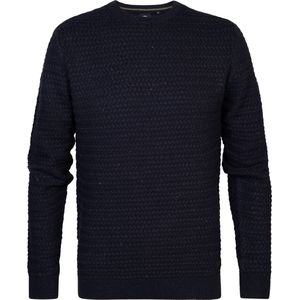 Petrol Industries - Heren Gebreide Kabel Trui Talkeetna - Blauw - Maat XXXL