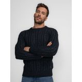 Petrol Industries - Heren Gebreide Kabel Trui Thorne - Blauw