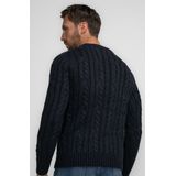 Petrol Industries - Heren Gebreide Kabel Trui Thorne - Blauw