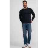 Petrol Industries - Heren Gebreide Kabel Trui Thorne - Blauw