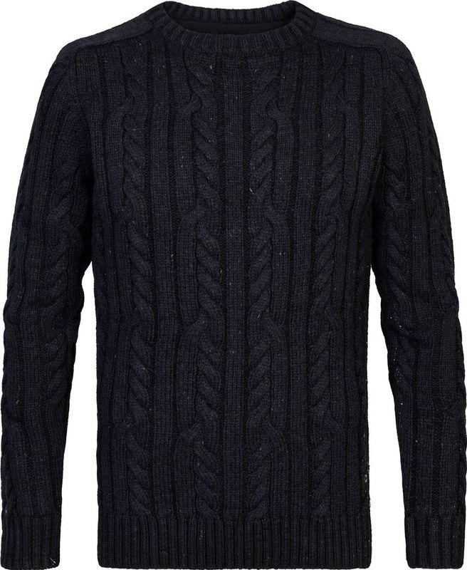 Petrol Industries - Heren Gebreide Kabel Trui Thorne - Blauw
