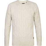 Petrol Industries Heren Gebreide Kabel Trui Thorne Bruin