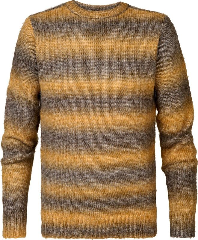 Petrol Industries - Heren Gestreepte Trui Brooks - Bruin - Maat L