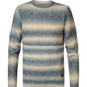 Petrol Industries - Gestreepte Trui Brooks - Blauw - XXL - Gebreide Truien