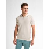 Petrol - Knitted Polo - Poloshirt - Ecru - Regular-fit, Nylon en Katoen