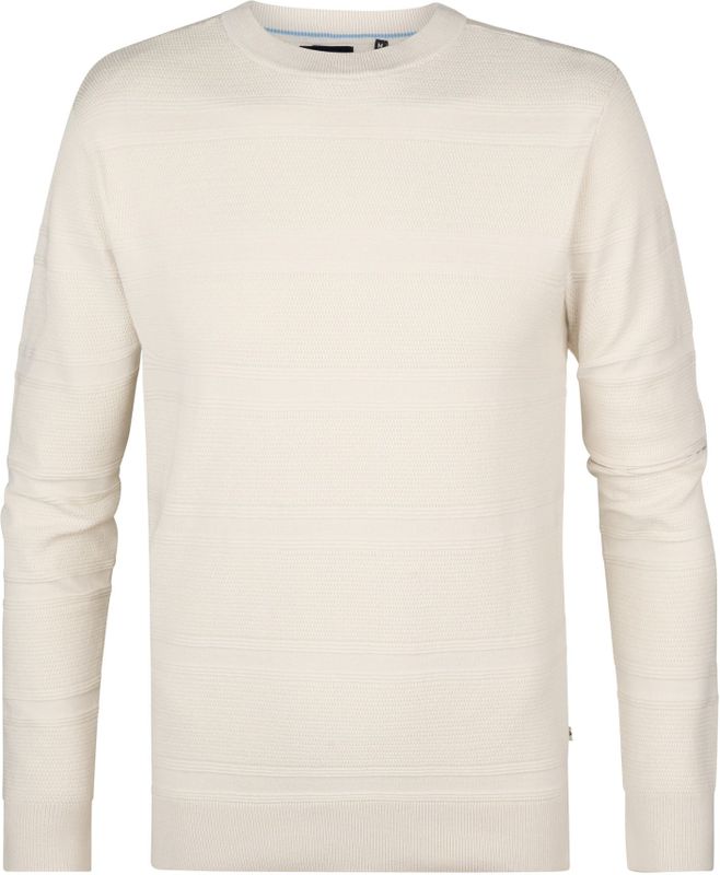 Petrol Industries - Windview - Gestreepte Trui - Wit