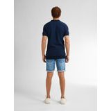 Gebreid Poloshirt - Jacquard - Gestreepte Structuur - 85% Katoen, 15% Nylon