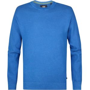 Gebreide Trui - Ronde Hals - Blauw - 100% Biologisch Katoen