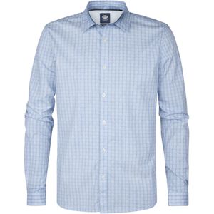 Petrol Industries - All-over Print Overhemd - Blauw - Slim Fit - Lange Mouwen